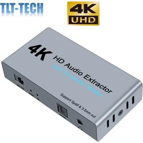 Audio splitter with HDMI Audio Extractor 1 x 2 HD 4K optical fiber audio TV projector display computer