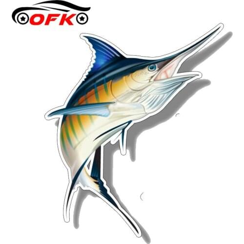 Car Stickers Decor Motorcycle Decals Marlin Fish Saltwater Decorative Accessories Creative Sunscreen Waterproof PVC,16cm*14cm