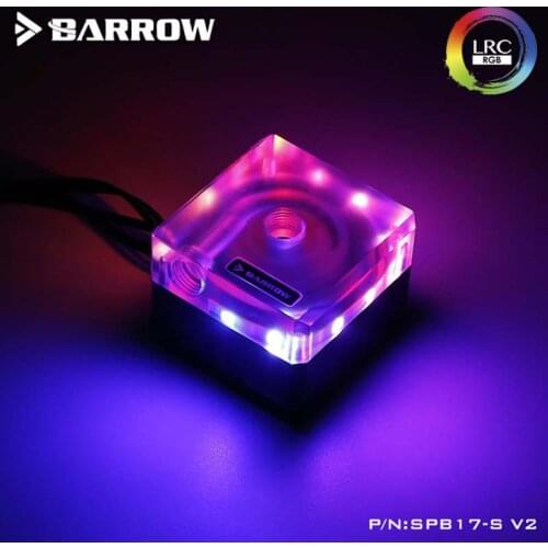 Barrow pc water cooling Pump 17W PWM speed control Expandable Top cover metal case set,5V lighting SPB17-S V2