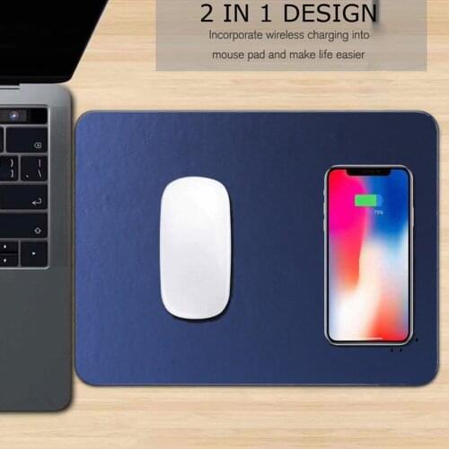 2 in 1 QI Wireless Desktop Fast Charging Mouse Pad Charger Mat For iPhone X 8 Plus Samsung S9 Plus Note 8 S8 S6 edge
