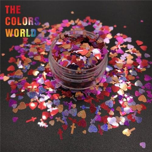 TCT-383 Heart Shape Valentines Day Color Nail Glitter Nail Art Decoration Makeup Henna Tumblers Craft DIY Accessoires Festival