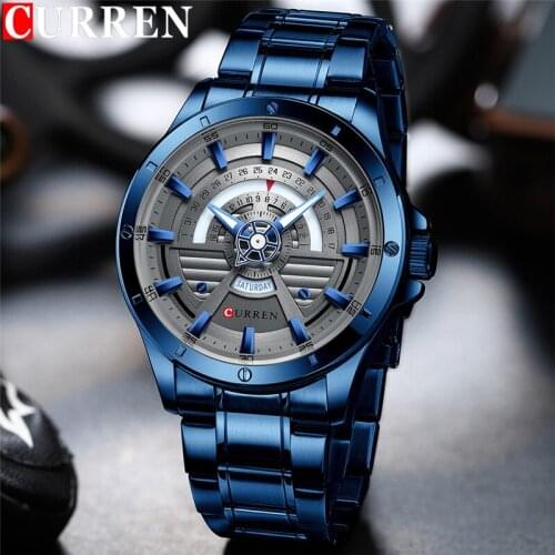 CURREN Sport Men Watch Top Brand Luxury Gold Military Business Waterproof Male Clock Stainless Steel Quartz Man Wristwatch 8381