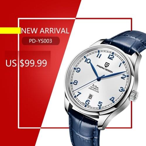 2021PAGRNE DESIGN New Men Watch Mechanical Automatic Watch NH35 Movement Sapphire Glass 100M Waterproof Clock Relogio Masculino