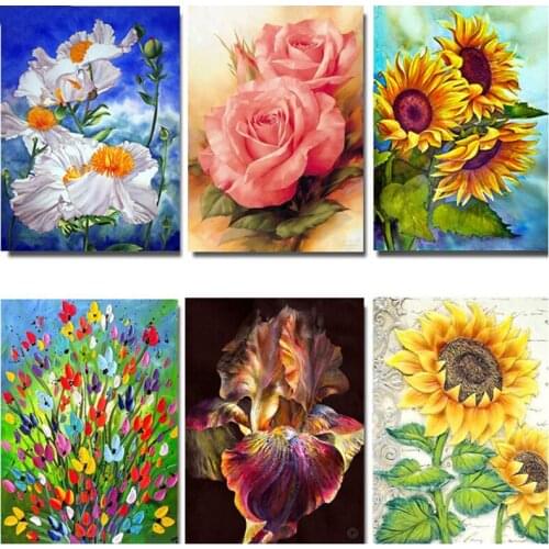 Flower diamond Mosaic iris diamond embroidery icon Full Square/round Diamond Painting Cross Stitch Still Life WallStickerZP-1768