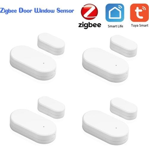 Tuya Zigbee Door Window Sensor Small Smart Home Mini Magnetic Garage Door Opening Sensor System Alarm Gate Open / Close Detector