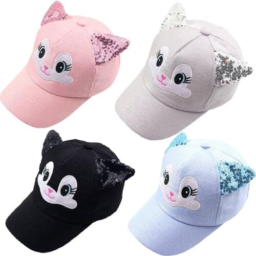 Baby Hat Cartoon Child Korean Cat Ears Cotton Baseball Caps Spring Summer Baby Boy Girl Sun Hats Beanies Kids Photography Props