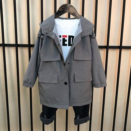 Childrens Trench Jackets 2019 Autumn New Baby Boys Casual Long Jackets Kids Hoodies Warm Coats Toddler Outwear Coats 3-12 Years