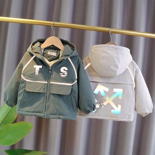 Kid Winter High Quality Thick Coat Girl Hooded Jacket Boy Reflective Pattern Clothes Baby Autumn Casual Infant Fashion Outerwear