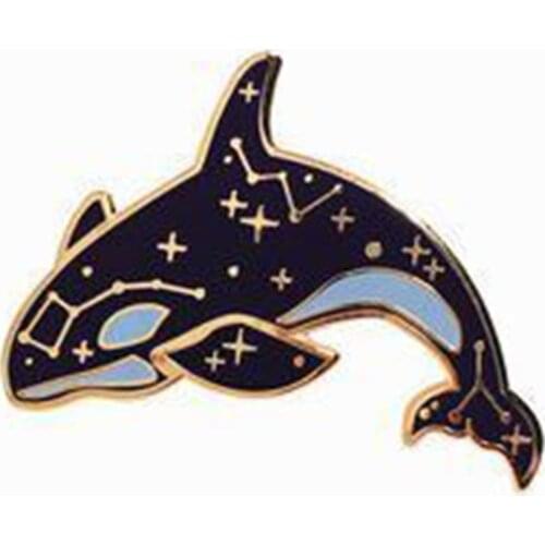 Galaxy Dolphin Enamel Pin make a wish, let the cute animal take it through the sea to someone who is waiting for that