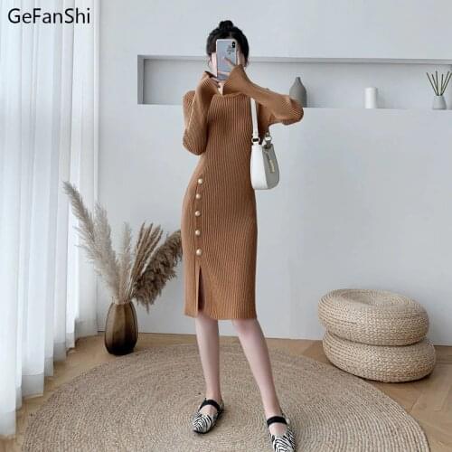 Модные вязаные платья GeFanShi China At AliExpress