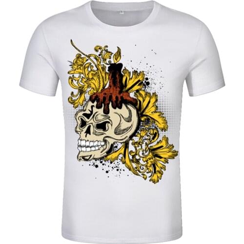 Hallowe Skull Head New style Custom 3D Printing Skeleton Head Mens And Womens Casual T-Shirt Fashion Trend Casual T-Shirt Top