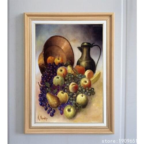 Cotton no frame classical still life apple grapes canvas printings oil painting printed on cotton wall art decoration pictures