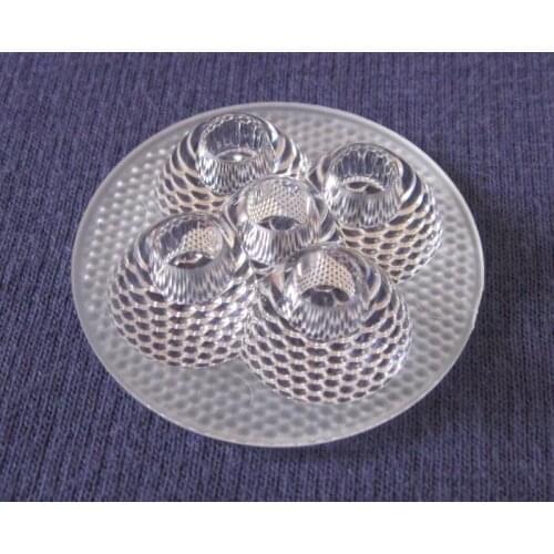 HLV-42 High quality LED Lens 5P, Size: 42X10.4mm, degree 30, 45, 60, Bead surface, With 1mm step, PMMA Materials