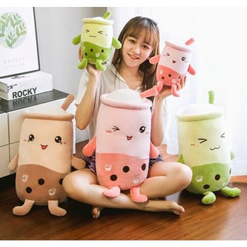 Simulation of Three-Dimensional Plushies Filled Milk Tea Pillow Soft Plush Bubble Tea Toy Pillow Childrens Birthday Toys