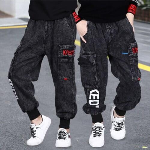 For 4 6 8 10 12 14 Yrs Boys Camouflage Joggers Jeans Cargo Pants Boys Girls Kids Cotton Hip-hop Clothes Teenage Boys Joggers
