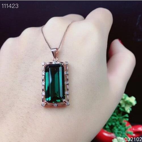 KJJEAXCMY fine Jewelry 925 Sterling Silver green Crystal Girl new luxury Pendant Necklace chain Chinese style hot selling