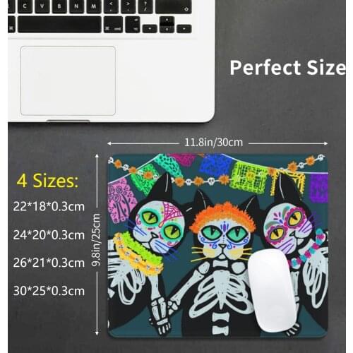 Day Of The Dead Cat Mouse Pad 108 Cat Black Cat Skull Halloween Dia De Los Muertos Mexico