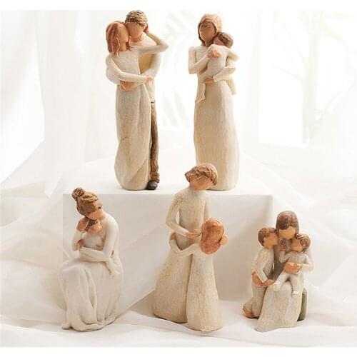 Minimalism Happy Family Resin Decorative Crafts Statue Living Room Home Desktop Decoration Art Gift