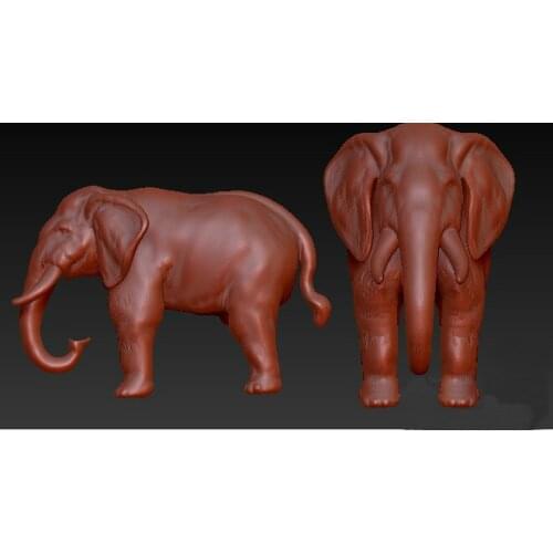 3D model, Grayscale model for CNC machine 3D model STL format Elephant