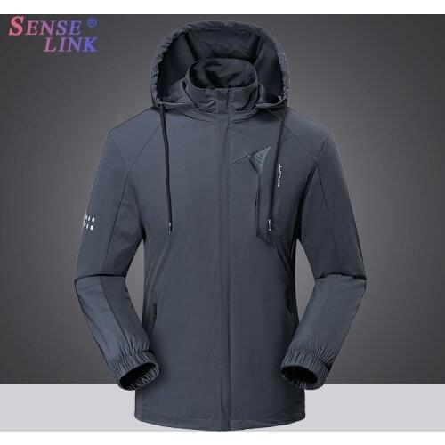 Men Autumn New Thin Tactical Windproof Waterproof Jacket Coat Men Brand Casual Spring Outwear Windproof Hat Zipper Jacket Men