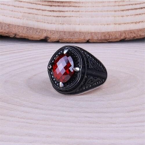 Zircon Micro Stone Inlaid 925 Sterling 925 K Silver Men 'S Ring