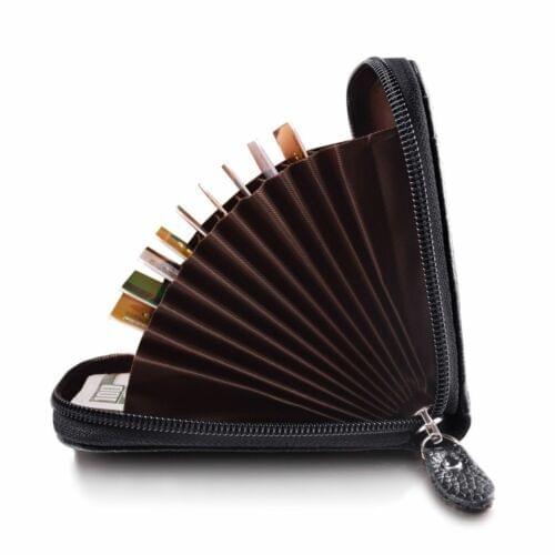 Mens Wallet Genuine Leather Credit Card Holder Blocking Zipper Pocket Men bag