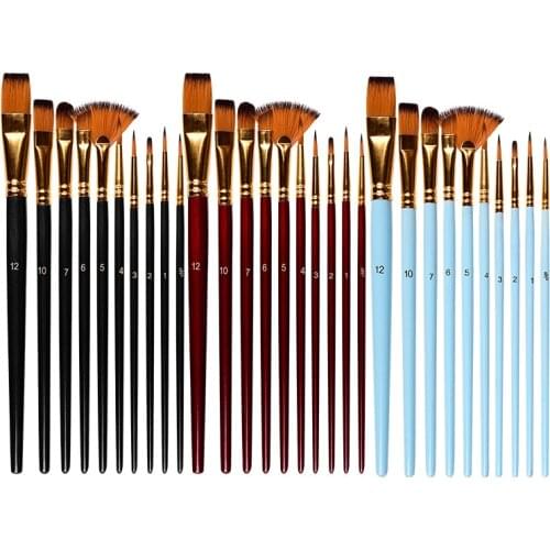 Pack of 10 Two-Tone Nylon hair Mixed Head multi-function Combination Paintbrush Set Watercolor Pen brush beginner art supplies