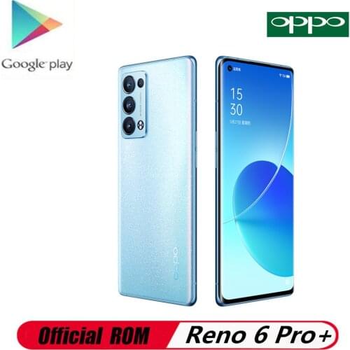 New Oppo Reno 6 Pro+ Plus 5G Cell Phone Fingerprint 50.0MP+32.0MP 6.55" 90HZ Snapdragon 870 65W Charger Dual Sim Face ID OTA