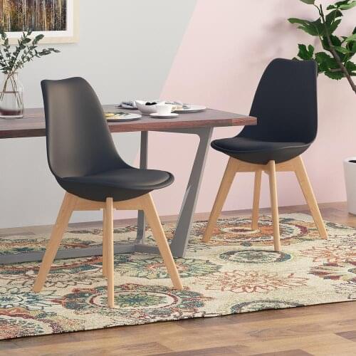 4Pcs/Set Dining Chair Scandinavian Design Coffee Chairs with Solid Wood Leg Cushions Desk Chairs for Kitchen Dining Room
