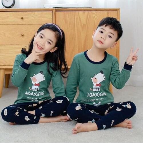 Wholesale Winter Pajamas Set For Baby Girls Long-sleeve Sleepwear Cartoon Cute Boys Girls Clothes Pijamas Infantil Pyjamas Kids