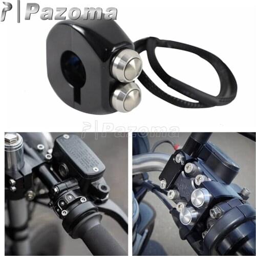 Pazoma Aluminum Black Universal Switch 22.2mm 7/8" Handlebar Motorbike Scooter Handle Grips Reset Buttons