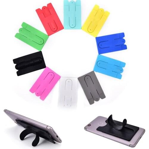 Popular U Shape Touch Universal Silicone Kickstand Holder Stand For Smart Phone 1pcs Multi Colors Card Holder Case Pouch