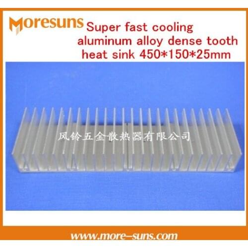 Fast Free Ship Super fast cooling aluminum alloy dense tooth heat sink 450*150*25mm CPU electronic components radiator