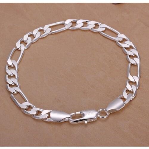 Bracelet Silver Plated Bracelet Silver Trendy Jewelry Bracelet Mnes Jewelry Wholesale Free Shipping alks LH200
