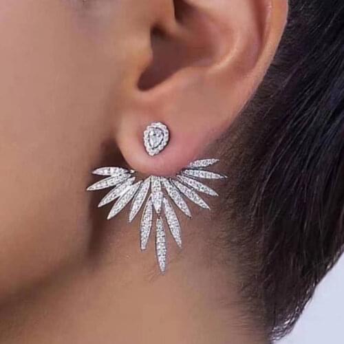 Uilz Luxury Trendy Marquise Flower Full Mirco Paved Crystal Zircon Wedding Drop Earring Fashion Party Bridal Jewelry UE2539