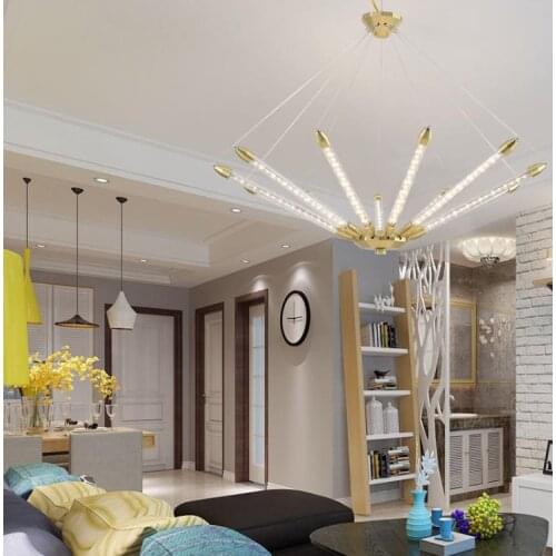 Nordic post-modern creative retractable personality chandelier art lamp tube bedroom study simple living room chandelier lamps