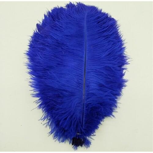 YY-tesco Hard rod 10 Pcs/Lot natural sapphire Ostrich Feathers For Crafts 15-75CM Carnival Party Wedding Decorations plume