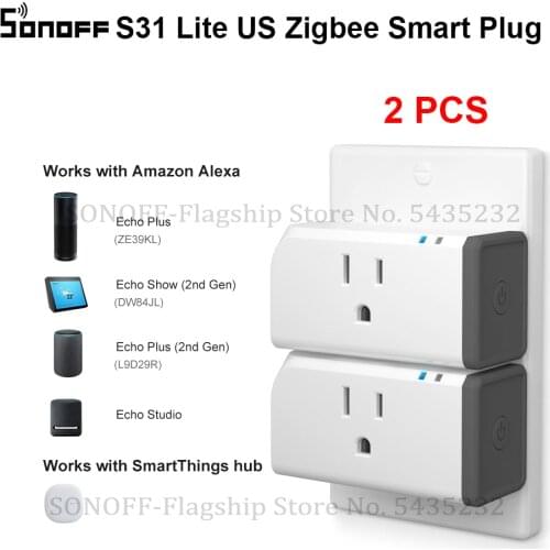 1/2PCS Itead SONOFF S31 Lite US Smart Zigbee Socket Plug Voice Remote Control Smart Home Switch Works With Alexa SmartThings Hub