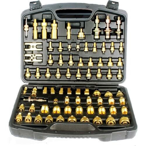 77pcs/Set Universal Leak Test Adapter Fittings Leak Detection Repair Tool Fit For Europe America Asia Cars