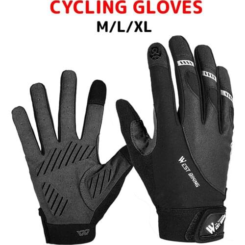Unisex Touchscreen Full Fingers Cycling Gloves SBR Anti Shock Windproof Outdoor Camping Fishing Hiking Motorcycle Gloves