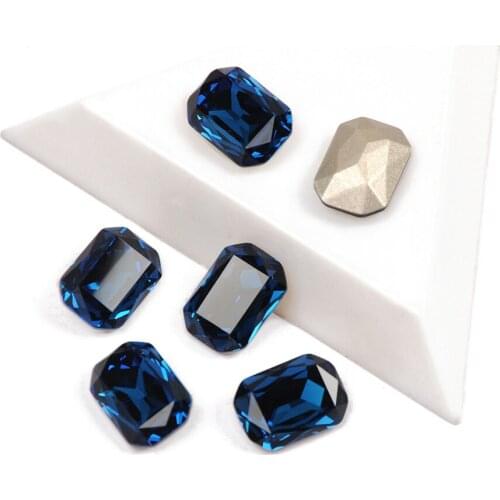 YANRUO 4627 Best Quality Glass Material Rhinestones Montana Color Octagon Shape Shing Nails Rhinestone For 3D DIY Nail Art Gems