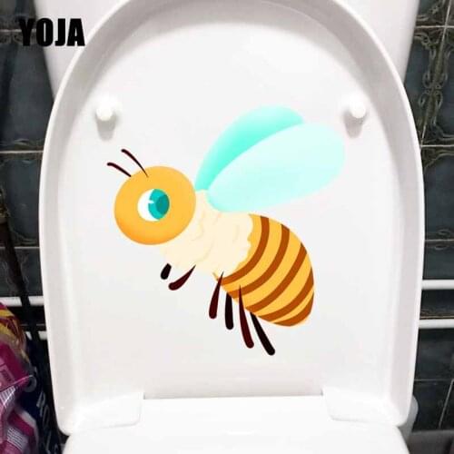 YOJA 21.1X22.1CM Fresh Creative Hand Painted Style Lovely Bee Pattern Toilet Decal Wall Sticker Home Decor T5-1000