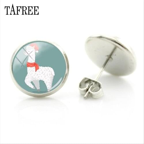 TAFREE trendy no prob llama earrings stainless steel 2020 new womens lovely Alpaca jewellerys environmental protection NT235