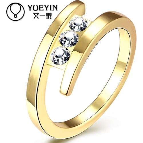 Female jewelry Gold color Engagement rings fashion jewelry anel feminino Rhinestone jewellery Gift for Anniversary
