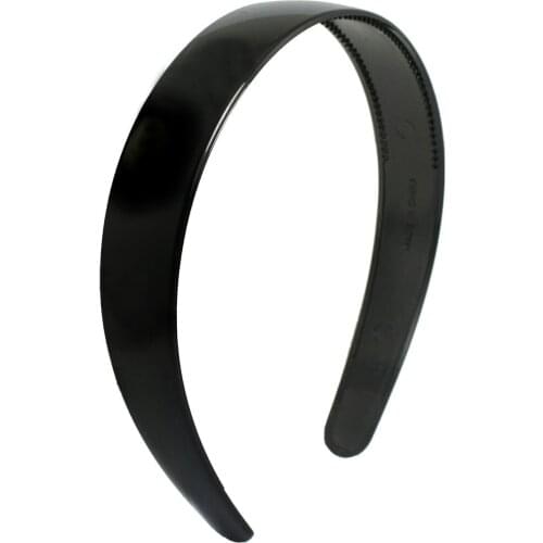 Lady Black Plastic Hair Hoop Headband Ornament Teeth
