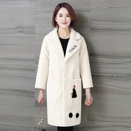 Real Coat 2020 Fall Winter Jacket Women Long Sheep Shearing Wool Fur Coats Korean Womens Jackets Abrigo Mujer KJ895