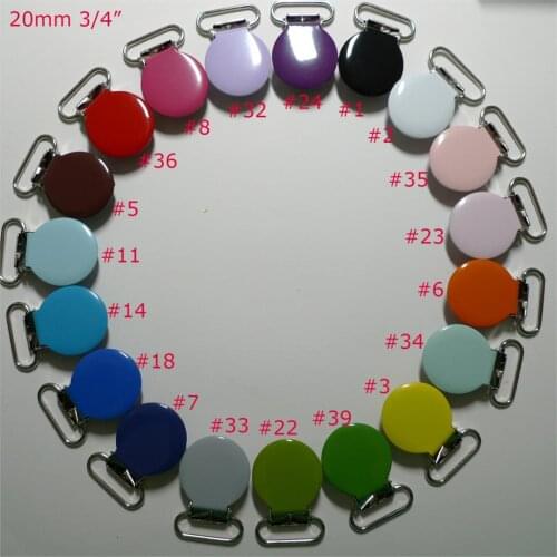 190pcs 20mm 3/4" 19 Colors Mix Round Suspender Clips