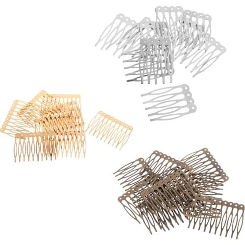 30pcs Alloy Hair Side Clip for DIY Jewelry Finding Crafts Blank Wedding Bridal Hair Comb