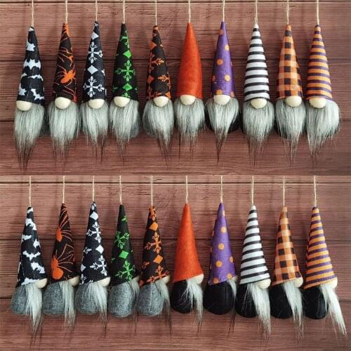 5pcs Halloween Gnome Doll Hanging Doll For Halloween Party Living Room Garden Decoration Handmade Plush Dwarves Doll Mascot