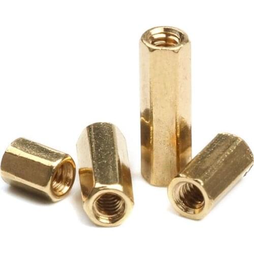 50Pcs/Lot Female Hex Head Brass Spacing Screws M2*4/6/8/10 Threaded Pillar PCB Computer PC Motherboard StandOff Spacer